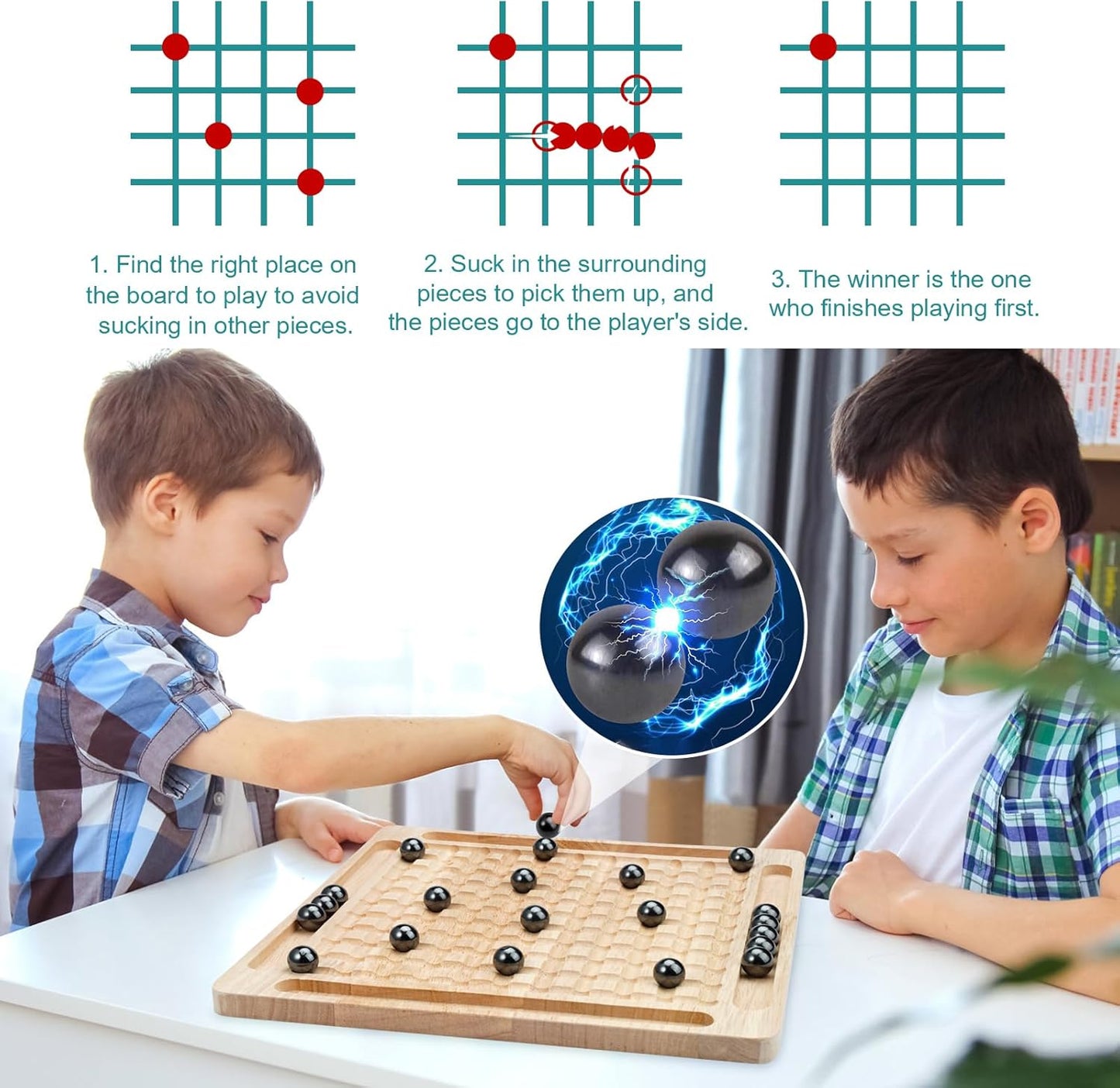 APODESS Magnetic Chess Board Toys Magnetic Induction Chess Parent-Child Interaction Against Desktop