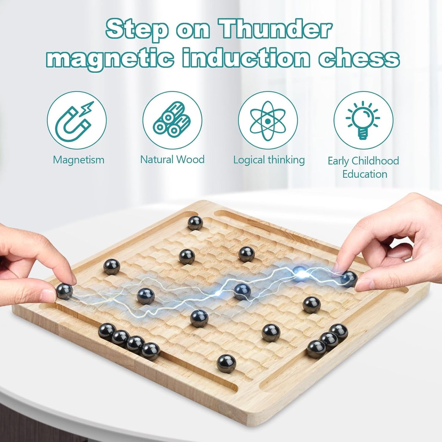 APODESS Magnetic Chess Board Toys Magnetic Induction Chess Parent-Child Interaction Against Desktop