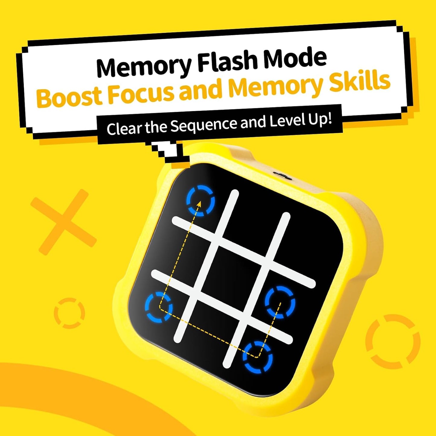 APODESS 4 in 1 Tic-tac-toe game console, portable travel educational memory growth game