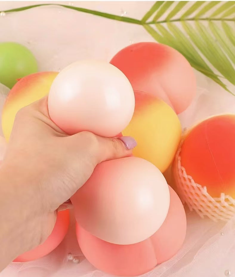 APODESS Squishy Stress Balls Peach Squeeze Ball , Stretchy Dough Ball Peach Squeeze Fidget Toys