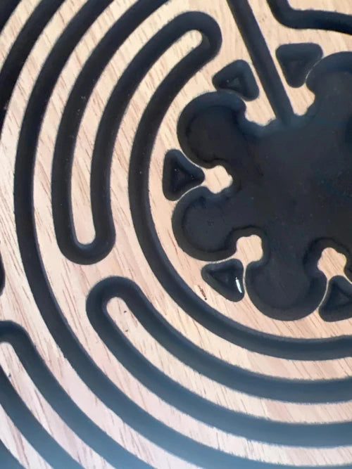 APODESS Finger Labyrinth Wooden Handmade Traditional Stress Relief Toy for All Ages - Light Luxury