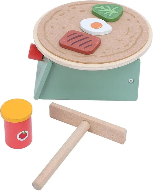 Children's play house pancake toy set Mini simulation wooden children's play house educational toys
