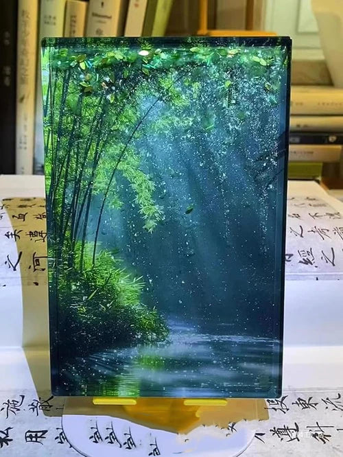 Bamboo forest flow hemp refrigerator stickers decorative ornaments memorial stickers Kitchen Nature