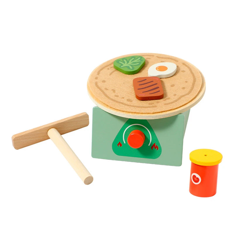 Children's play house pancake toy set Mini simulation wooden children's play house educational toys
