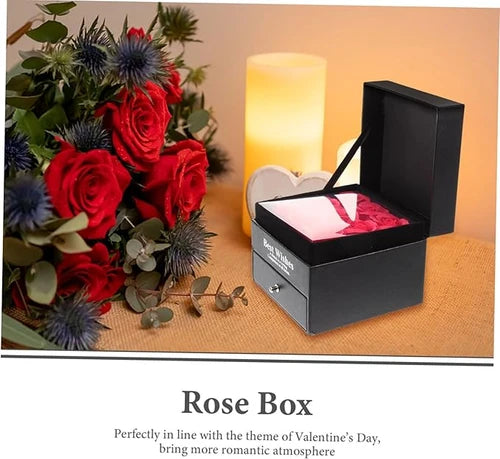 Double Jewelry Flower Gift Box Romantic Flower Jewelry Box Valentine's Day Gift for Girlfriend