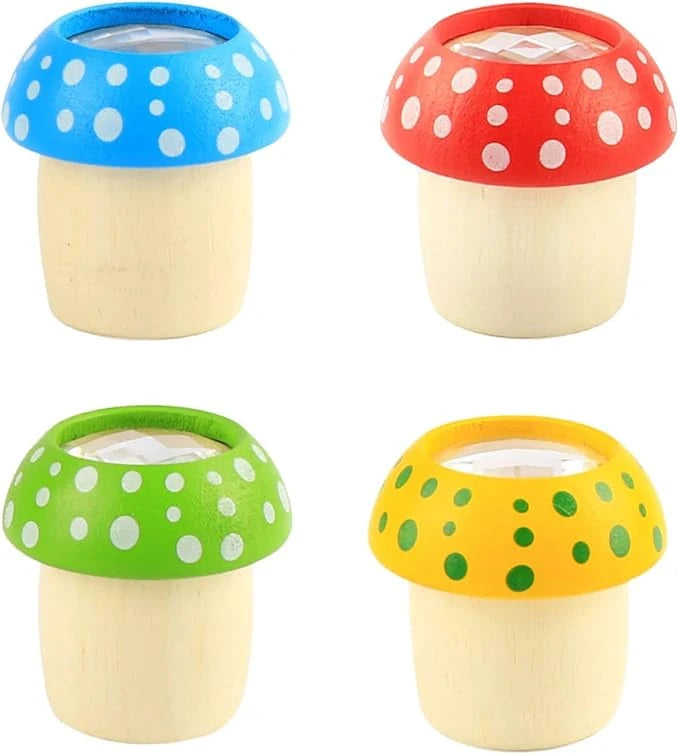 4 Mushroom Kaleidoscopes Holiday Birthday Gifts for Kids Tiny and Delicate Kaleidoscope Toys