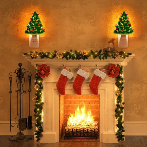 Christmas Tree Lights set Lamps Christmas Decoration Night Lights Bedside Lamps Socket Night Lights