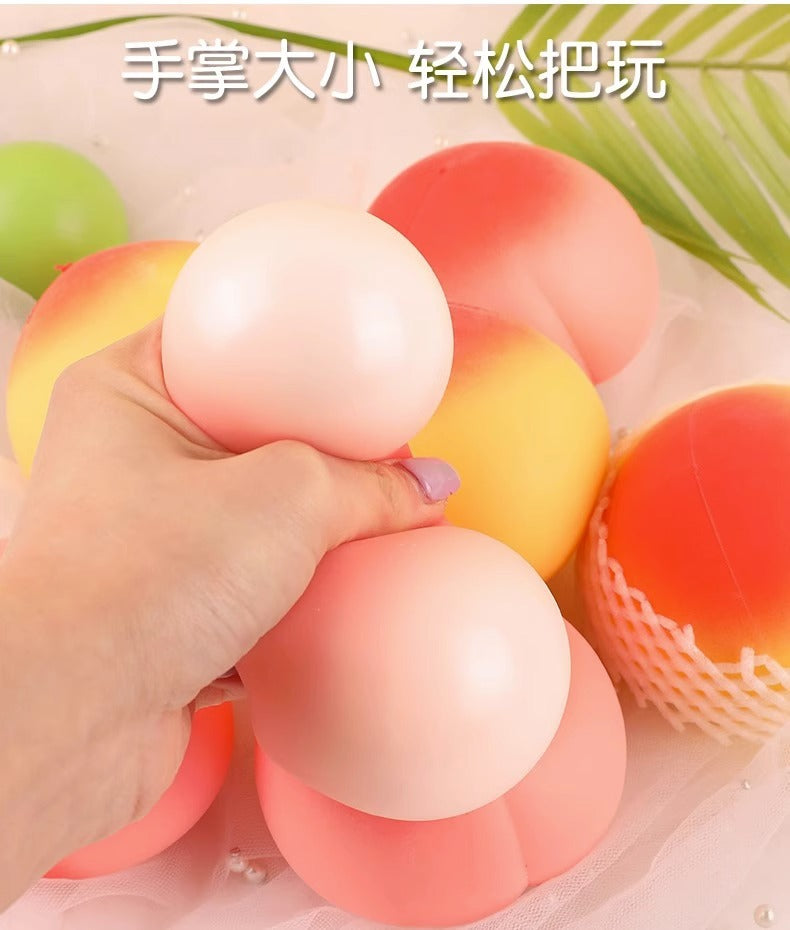 APODESS Squishy Stress Balls Peach Squeeze Ball , Stretchy Dough Ball Peach Squeeze Fidget Toys