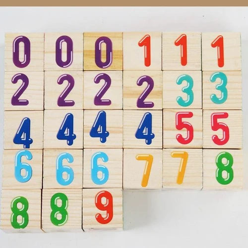 APODESS Children's wooden teaching toys puzzle 27 large particles blocks ABC letters of the alphabet