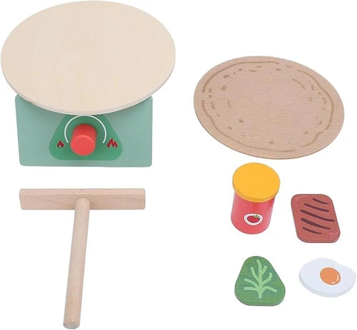 Children's play house pancake toy set Mini simulation wooden children's play house educational toys